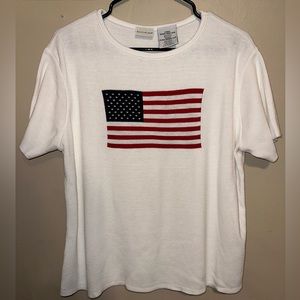 White stag shirt, size xl, white with American flag.